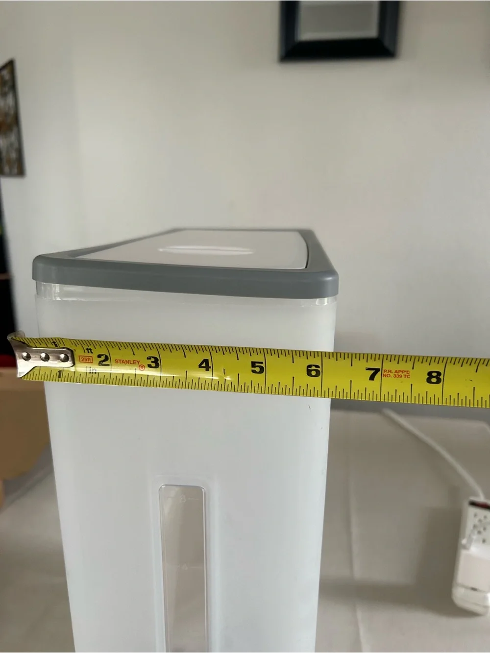 White Dry Food Dispenser with Gray Lid and Spout - Home Storage & Organization
